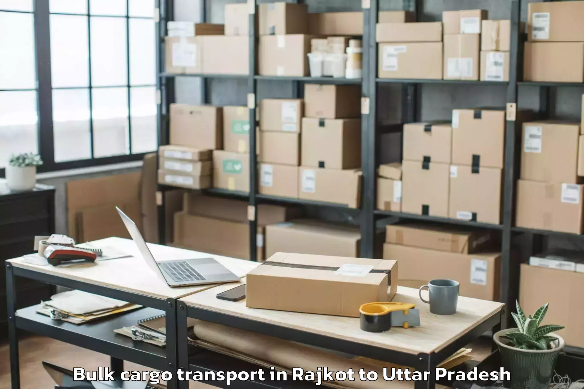 Book Rajkot to Unnao Bulk Cargo Transport Online